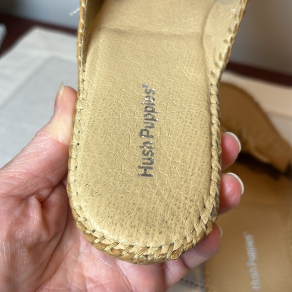 Hush Puppies Leather Fringed Mules Tan leather Slip-On Loafers open back size 7 - Picture 10 of 11